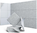UNECHO 12 Pack 12" X 12" X 0.4" Acoustic Panels for Wall Sound Absorbing,Square Self-Adhesive Sound Panels, High Density Suitable for Multiple Scenarios(Silver Gray)