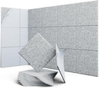 UNECHO 12 Pack 12" X 12" X 0.4" Acoustic Panels for Wall Sound Absorbing,Square Self-Adhesive Sound Panels, High Density Suitable for Multiple Scenarios(Silver Gray)