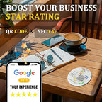 Epoxy Sticky Card with NFC Chip & QR Code - Compatible with Google Business Page for Customer Reviews, Boost Business Reviews, Essential for Small Businesses, No App, No Monthly Fee (Black-1 Card)