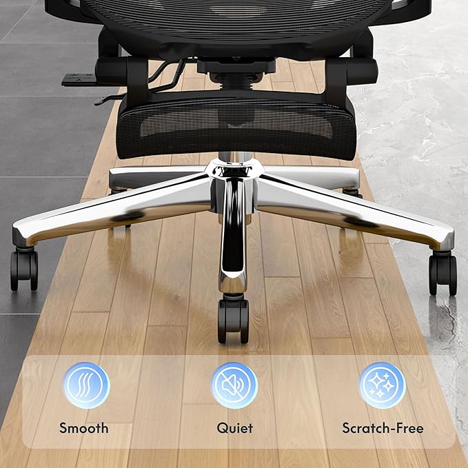 FLEXISPOT ErgoX Premium Ergonomic Office Chair with Footrest- Adjustable 3D Armrests, Dynamic Lumbar Support, Recline & Tilt Function, Mesh Seat, for Home & Office Use,Foam Grey