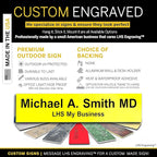 Door Name Plate Personalized for Office Yellow Plastic Name Plate Black Letters - Made in USA 2x6 B4