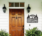 Custom Modern Address Signs for Houses, Personalized House Numbers for Outside, Large Metal Number Plaque with Deer Forest Design,Address Numbers for House