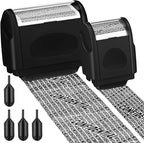 Nezyo 2 Pack Identity Protection Roller Stamp Identity Theft, Confidential, Privacy Roller Stamp Information Blocker and 4 Pack Refill Ink for ID Account Data Address Security(Black)
