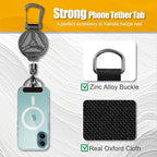 KAHETA 2 Pack Retractable Keychain Heavy Duty Carabiner Badge Holder Clip with Magnetic,Tactical Id Badge Reel with 32'' Steel Cord,Key Ring,Lobster Claw Clasp and Phone Tethers