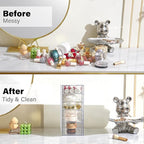 Prsildan Acrylic Drawer Makeup Organizer with 5 Drawers, Hair Accessories Organizer, Office Desk Organization, Clear Stackable Storage Drawers for Vanity, Countertop, Craft, Jewelry