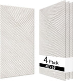 Olanglab Peel and Stick Wall Panels 4 Pack, 47.2 x 23.6 per Wall Panels, Acoustic Wall Panels, Sound Absorbing Wall Art for Home Studio and Office, Light Ash Wood Pattern, Minimal Lines