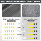 TANYOO Recliner Seat Cushion for Elderly - Patented Dual Design for Sagging Recliner Replacement & Easy Get Up, Booster Cushion Relieves Back Pain from Sofa, Couch, Chair 20x20x5 Inches Dark Grey