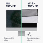 kwmobile Dust Cover for 24-26" Monitor - Linen Monitor Display Protector - Protect Your Computer Screen - Dark Grey