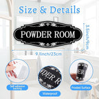 Powder Room Sign Sticker for Business and Home，Self-adhesive Cute Powder Room Door Decor，Waterproof Guest Bathroom Decals for House，Office，Shop