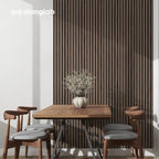 Olanglab Wood Slat Wall Panels, Wooden Acoustic Wall Panels, 94.5"x12.6" Each 3D Wall Panels for Interior Wall Decor, 4 Pack in Total 94.5"x50.4" (Dark Walnut)