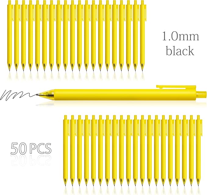 CRYLLIS Pens Bulk, 50Pack Black Pens,Black Ink Ballpoint Pens for Smooth Writing,No Smear,Office Supplies,Back to School Gifts,School Teacher,1.0mm
