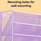 Kuntine.B 6-Tier Wall File Organizer Hanging File Organizer Cubicle Organizer Wall File Holder for Office Home (Purple, 6 Tier)