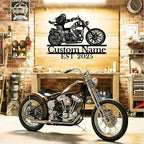 Custom Motorcycle Metal Sign Personalized Biker Name Sign Motorcycle Wall Art Motorbike Signs Garage/Man Cave Decor Gift for Bikers Men Husband