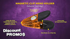 10 Magnetic Memo Holders Set - Large Clip, Plastic - TOrange