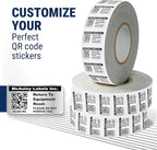 McAuley Labels Custom QR Code Stickers - Numbered, Permanent, Adhesive Asset Tags for Equipment - Heavy Duty Metalized Polyester - 1.5x0.75 Inches