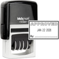 MaxMark Office Self Inking Date Stamp with Phrase Approved - Black Ink