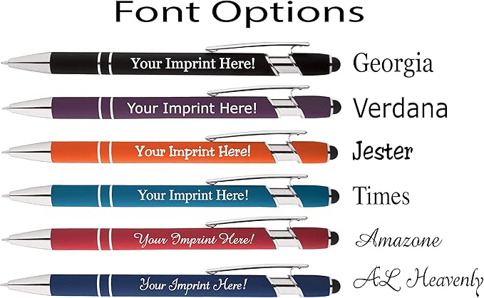 Up to 500 Pcs Custom Pens Bulk | Rainbow of Colors | Soft-Touch Metal Black Ink Personalized with Name or Message (Red, 100 pcs)