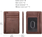 TOURSUIT Travel Minimalist Slim Front Pocket Wallet for Men Women, RFID Blocking Credit Card Holder Case (Coffee)