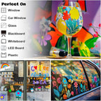 FansArriche Jumbo Chalk Markers, 15mm Window Markers for Glass Washable, 12 Colors Liquid Chalk Marker Erasable for Chalkboard, Blackboard, Car