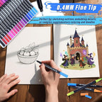 Keukenket 72 Colors Dual Markers Brush Pens,0.4MM Fine Point Art Marker, Double Tip Coloring Brush Pens Paint Marker for Adult Kids Hand Lettering, Drawing,Doodling,Painting