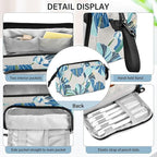Bolaz Big Capacity Pencil Pen Case Pouch Bag School College Office Organizer for Teens Girls Adults Student-Blue Flower Pattern