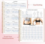 Fitness Journal Workout Planner for Women & Men, A5 (6.4" x 8.3") Workout Journal Log Book Planner Gift for Track Gym Essentials, Home Workouts, Track Progress, Achieve Wellness Goals, Pink