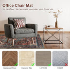 Anidaroel 46"x72" Large Chair Mat for Hardwood Floor/Tile Floor, Desk Chair Mat for Hard Floors, Under Desk Rug Protector for Rolling Chair, Low Pile Carpet Floor Mat for Home Office