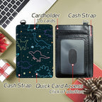 BWEGRHE Small Travel Wallets, Fun Dinosaurs Slim Minimalist Front Pocket Wallet with Wristlet, RFID Blocking PU Leather Credit Card Holder with ID Window Change Purse for Men Women