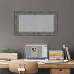 Amanti Art Silver Framed Magnetic Board 16x28 Small Vision Board for use with Magnets, 100% Metal Sheet to Display Items as Office Decor or for Home Organization in mudroom, Kitchen or Kids Room