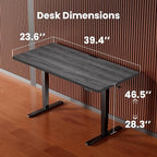 ErGear Small Height Adjustable Electric Standing Desk, 40 x 24 Inches Sit Stand up Desk, Memory Computer Home Office Desk with Two-Piece Desktop (Grey)