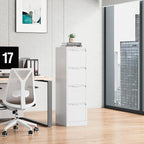 Bestoo 4-Drawer File Cabinet with Lock, Metal Filing Cabinet for Home Office, Vertical Filing Storage Cabinets, Fits File Folders, Letter/Legal/F4/A4 Size, Assembly Required (White)