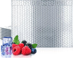 Amiff Silver Thermal Bubble Mailer, ‎24 x 20 Inches. 10 Pack Metallic Bubble Mailers. Self-Seal Insulated Mailers for Cold Shipping. Padded Envelopes Waterproof. Thermal Bag for Food, Cosmetics