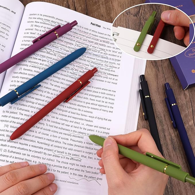 ITAWIXS Colorful Gel Pens, 6Pcs 0.5mm Fine Point Retractable Multi Colored Pens for Journaling, Sketching, School Supplies Gifts for Women Teens