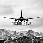 Personalized Metal Airplane Wall Art, Airplane Name Sign, Customized Pilot Name Sign, Airplane Hangar Sign Decor, Aviation Home Office Decor, Large Outdoor Decor, Pilot Gifts, Aircraft Lovers Gift