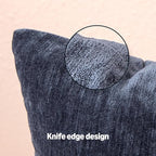Amazon Basics Chenille Throw Pillow Covers, Home Decor Cushion Cover for Bedroom Living Room Couch Bed, 18" W × 18" L, Navy Blue