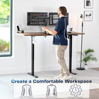 VIVO Electric 71 x 30 in Rustic Standing Desk, Memory Height Adjustment, 1B Series, Holds 220 lbs, Vintage Brown Top Black Frame, DESK-KIT-1B7N