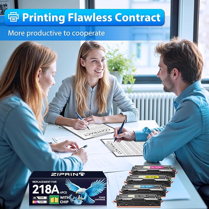 218A Toner Cartridges 4 Pack with Chip - 3301fdw Compatible Replacement for HP 218X 218A Color Laserjet Pro MFP 3301fdw 3301sdw 3201dw 3301cdw Printer High Yield W2180A (Black Yellow Magenta Cyan)