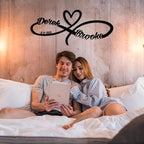 Personalized Valentines Metal Wall Sign, Custom Infinity Heart Love Couple Name Sign, Valentine's Wedding Gifts for Couples, Metal Engagement Sign, Home Decoration, Gift for Anniversary