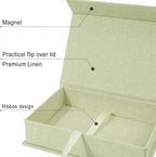 Sprsthai 8x10 Archival Photo Storage Box with Lid – Stackable Memory Keepsake Organizer for Photos, Certificates, Jewelry & Scrapbooking Supplies Grass Green