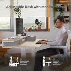 Claiks Electric Standing Desk with 2 Drawers, Adjustable Standing Desks with Storage, Height Adjustable Stand up Desk for Home Office with 2 Hooks,55 Inch Natural