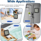Wisoee Waterproof Shower Clock Timer, Bathroom Clock with Countdown, Touch Screen, Indoor Temperature, Suction Cup, LCD Digital Wall Clock for Bath, Kitchen