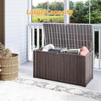Yardgrace 180 Gallon Outdoor Storage Box Waterproof, Resin Deck Boxes with Lockable Lid & UV-Resistant for Patio, Pool, Garden Furniture Cushions & Accessories, Coffee