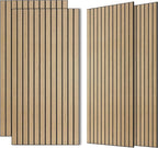 AUTORIFIC Wood Veneer Acoustic Panels, 4 Pack 47.2”x23.6” Sound Panels, Decorative Large Wood Panels for Wall, for Office,Home Theater,Studio,Living Room, Teak(Mitred)