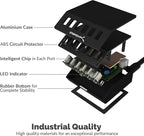 SABRENT Premium 60 Watt (12 Amp) 6 Port Aluminum Family Sized Desktop USB Rapid Charger.[UL Certified ] Smart USB Charger with Auto Detect Technology [Black] (AX-FLCH-B)