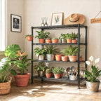 M MZG 1400 lbs 4 Tier Storage Rack Metal Wire Shelving Unit, Storage Standing Household Shelf Organizer for Kitchen Pantry Closet Garage Basement Utility Room, Black 15.8" D x 45.3" W x 59.4" H