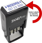 ZIGEL D50 Date Stamp with Received - Self Inking Date Stamp - Blue