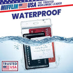 MIFFLIN Large (L) Vertical ID Badge Holders (Clear, 3x4 inch, 100 Pack), Plastic Nametag Covers with Zipper, Name Tag Holder
