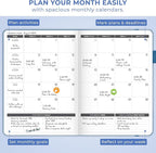 Clever Fox Planner Large – Undated Weekly & Monthly Planner for Productivity, Time Management & Goals – Organizer Journal – 7x10” (Mystic Blue)