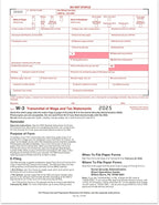 W2 Forms 2025, 6 Part Tax Forms, 25 Employee Kit of Laser Forms Designed for QuickBooks and Accounting Software