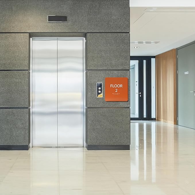 Cold Blue ADA Floor 2 Sign with Braille – Made from Durable Acrylic and Ready to Mount